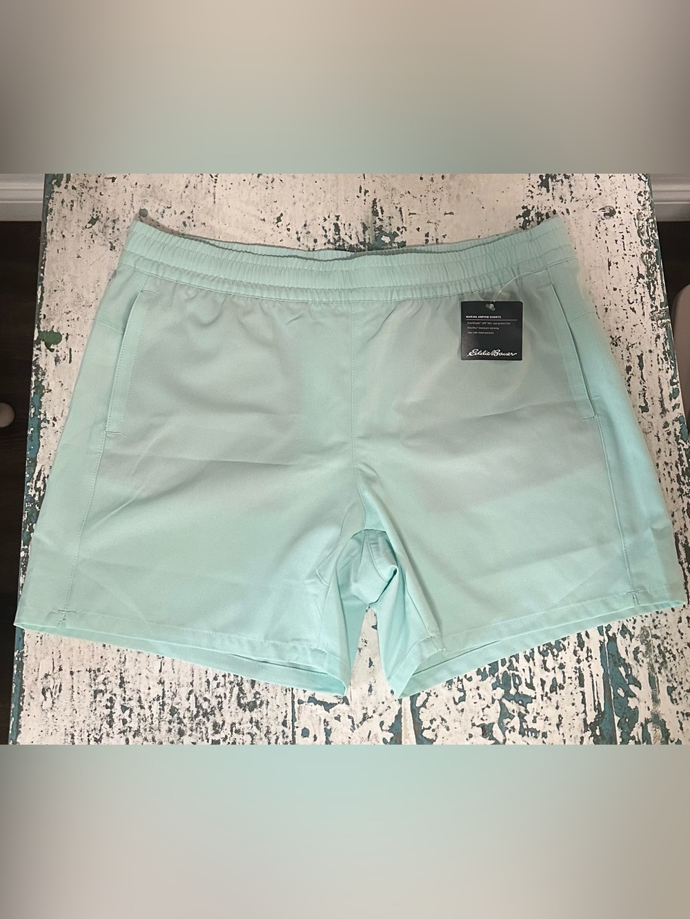 NWT Eddie Bauer Light Mint Green Marina Amphib Shorts